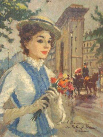 Appraisal: BAUCHANT Andre O C of Pretty Parisienne signed and titled