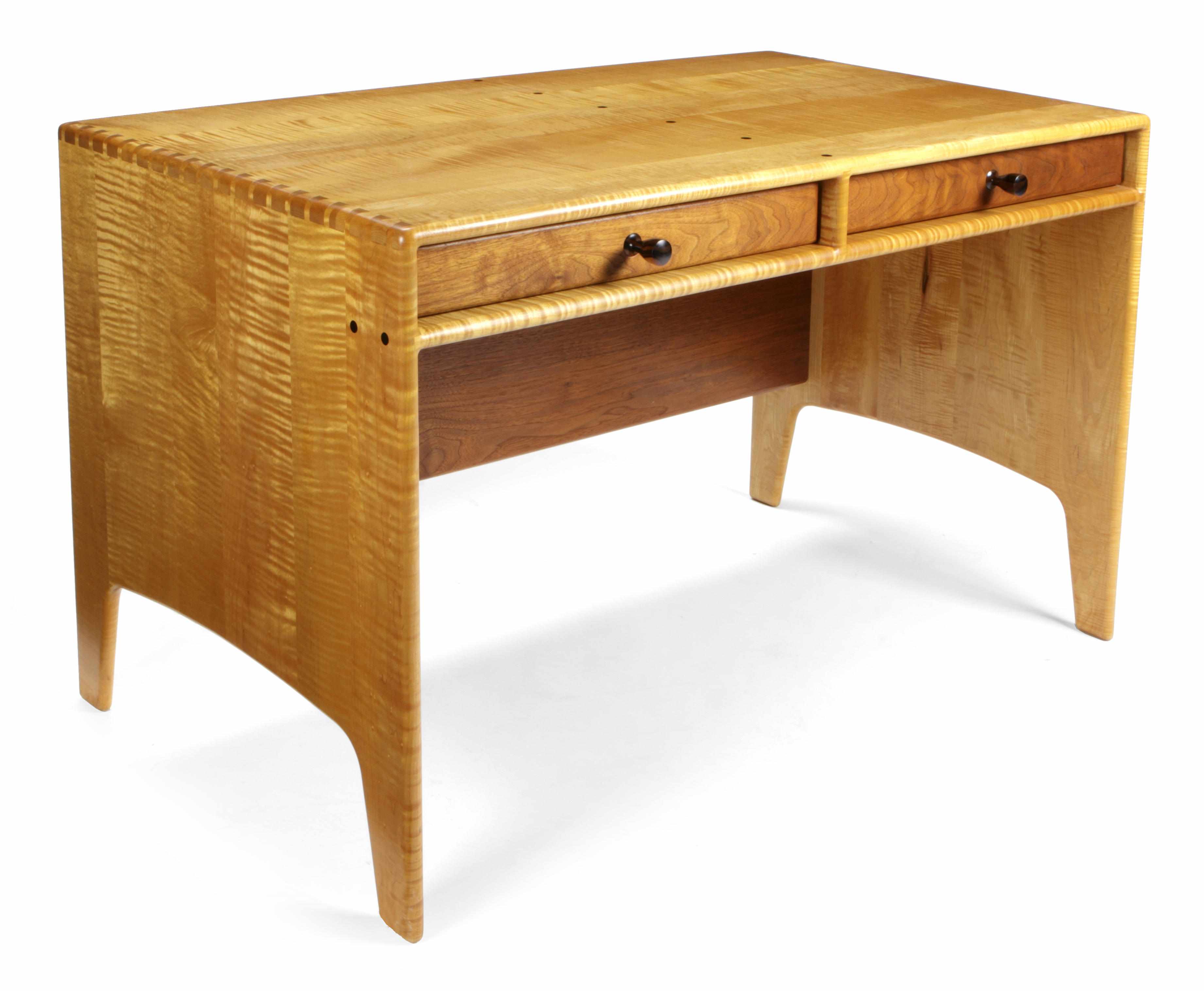 Appraisal: A Sam Maloof walnut and fiddle back maple desk circa