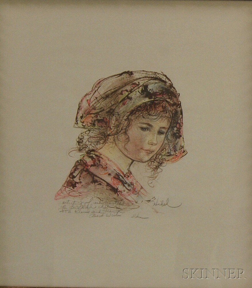 Appraisal: Edna Hibel American b Head of a Girl in a