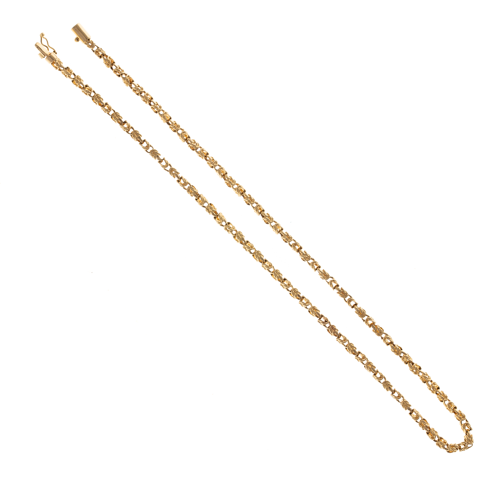 Appraisal: A TEXTURED BYZANTINE LINK CHAIN IN K K yellow gold