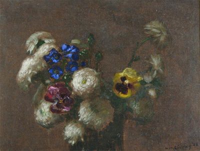 Appraisal: Horace Mann Livens - Still life of pansies and other