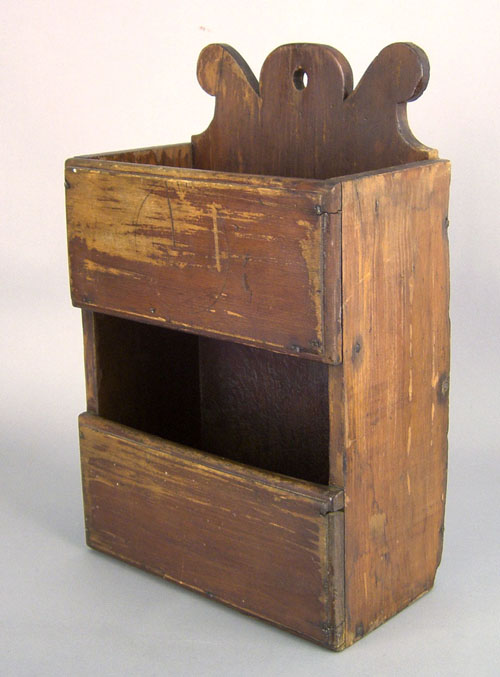 Appraisal: New England pine hanging box late th c with a