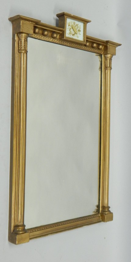 Appraisal: A thC overmantel mirror the top inset with a gilt