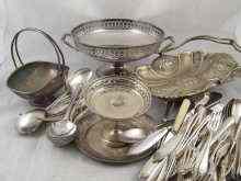 Appraisal: A large quantity of silver plated items incl flatware by