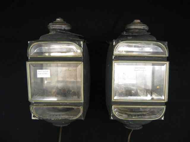 Appraisal: Pair of Early Carriage Lanterns electrified