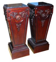 Appraisal: A Pair of Marble Top Stands circa th Century Pair