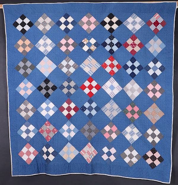 Appraisal: TH CENTURY AMERICAN HAND STITCHED QUILTS A GROUP OF THREE