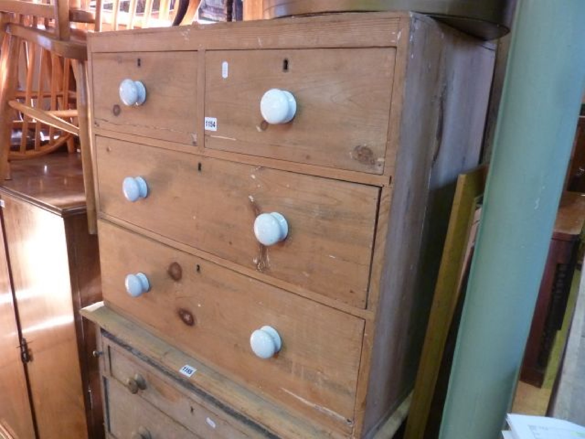 Appraisal: A small stripped pine chest of two long and two