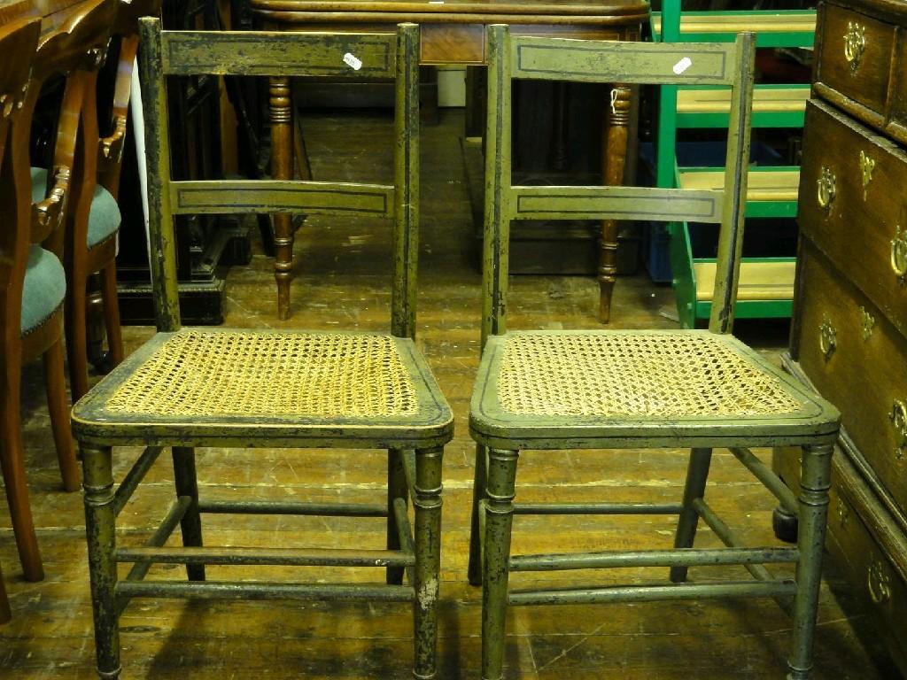 Appraisal: A set of three Regency bar back occasional chairs with