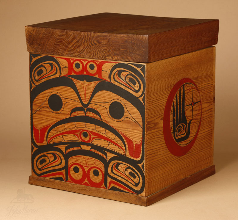 Appraisal: A Native American North West Coast Tlingit painted cedar box