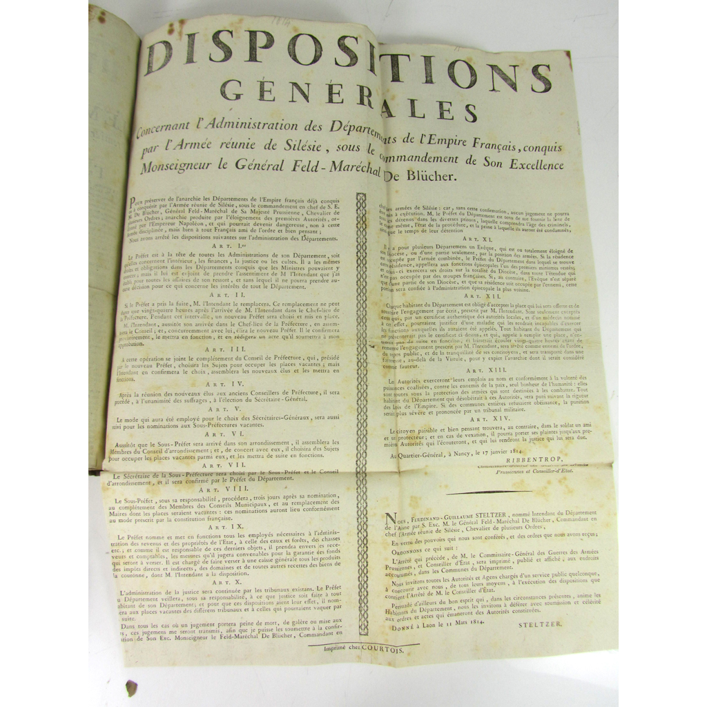 Appraisal: Napoleonic War proclamations and other documents - A bound collection