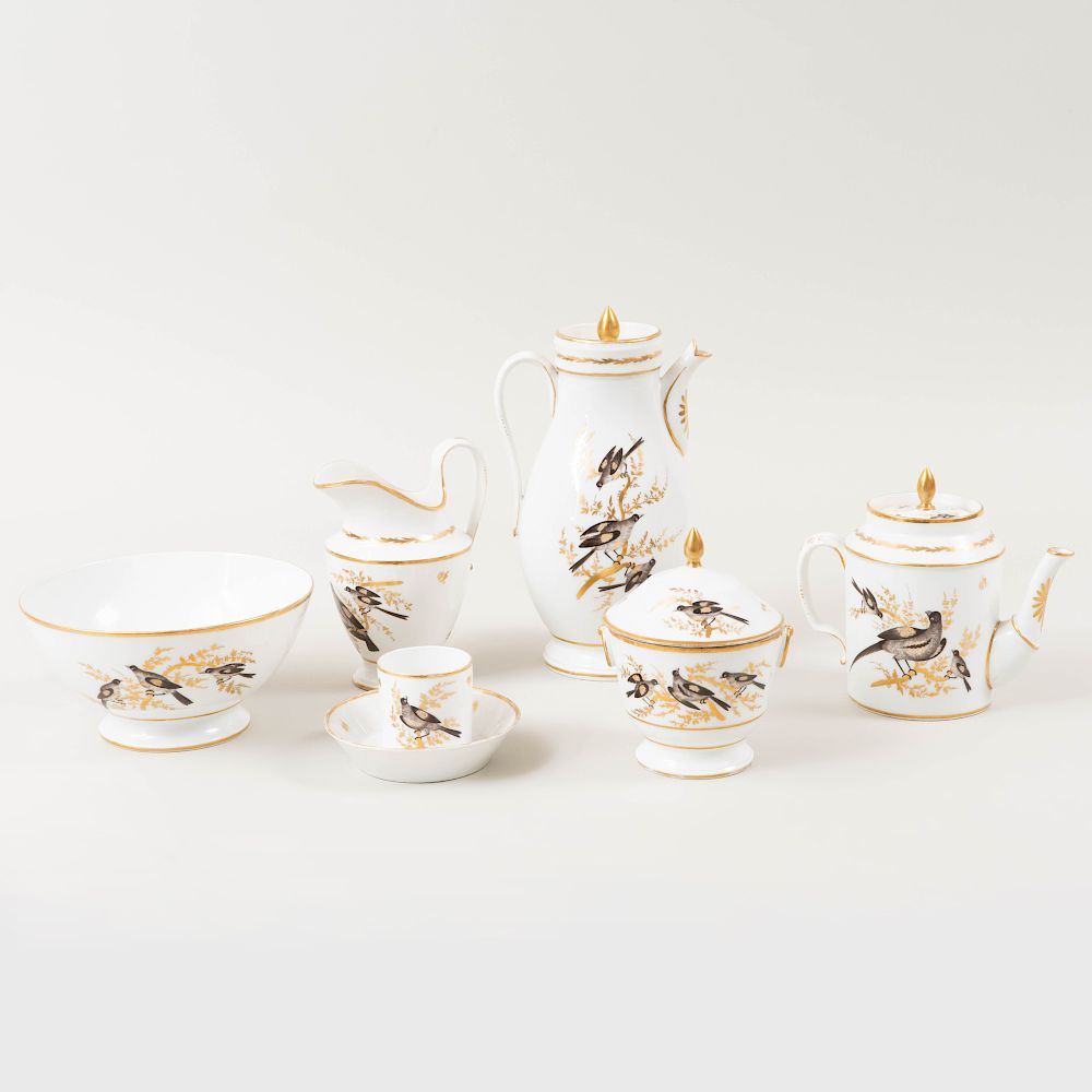 Appraisal: Paris Porcelain Sepia and Gilt-Decorated Tea and Coffee Service Decorated