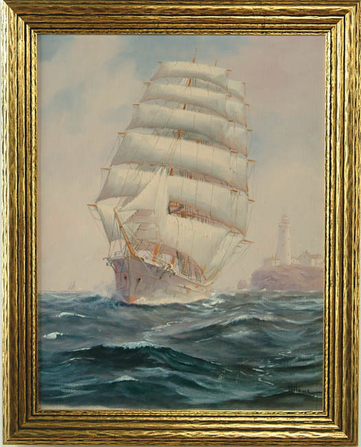 Appraisal: HARRY HAMBRO HOWE American - ROUNDING THE LIGHTHOUSE Oil on