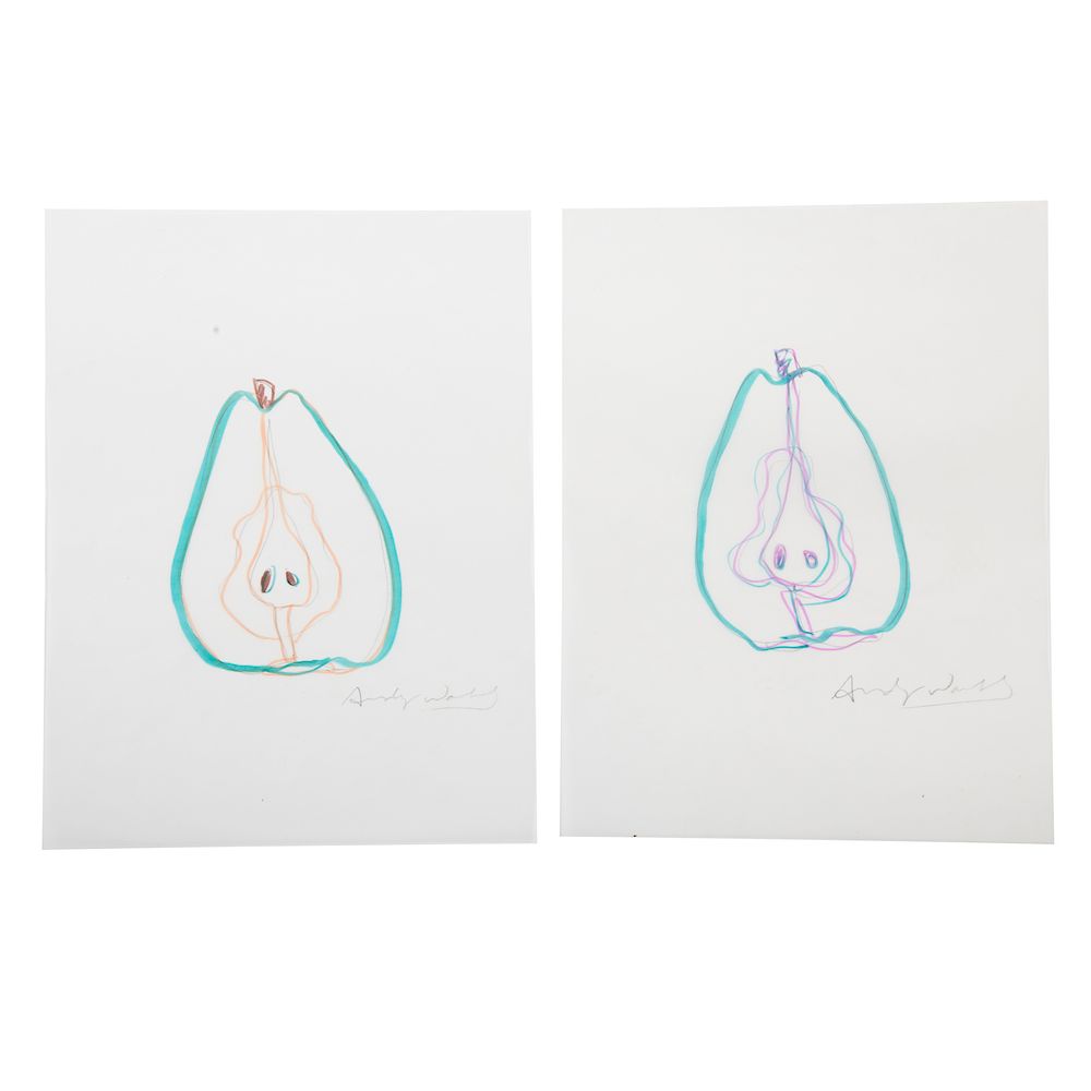 Appraisal: Andy Warhol Pair of Pears II Green American - Marker