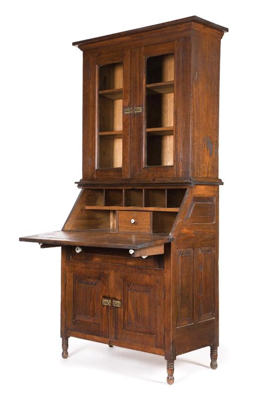 Appraisal: COUNTRY DESK-AND-BOOKCASE Probably Amish or Mennonite Wayne County Ohio late