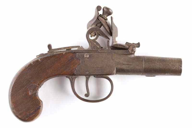 Appraisal: English Box-Lock Flintlock Pocket Pistolmarked WHEELER and LONDON on sides