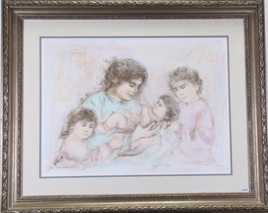 Appraisal: A framed lithograph by Edna Hibel - pencil signed and