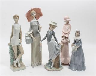 Appraisal: Three Lladro Porcelain Figures comprising a tennis player a lady