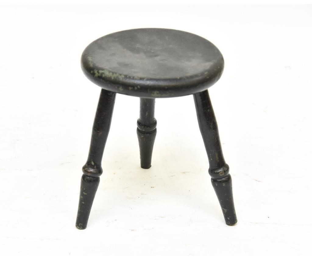 Appraisal: Delicate small black painted stool h x dia Condition Traces