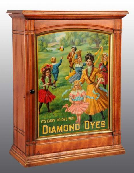 Appraisal: Diamond Dyes Cabinet with Children Playing Description Beautiful cabinet with