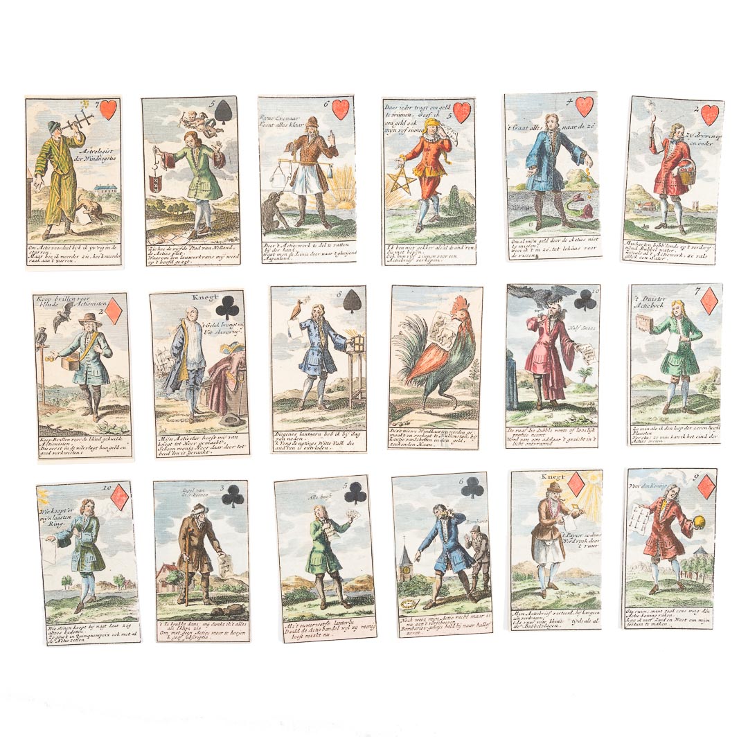 Appraisal: Dutch Mississippi Bubble playing cards Circa Comprising playing cards and