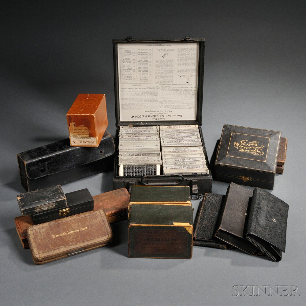 Appraisal: Collection of Cased Medical Aids a metal cased Uniflex First