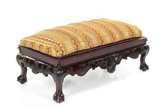 Appraisal: An Irish George III Mahogany Bench Height x width x