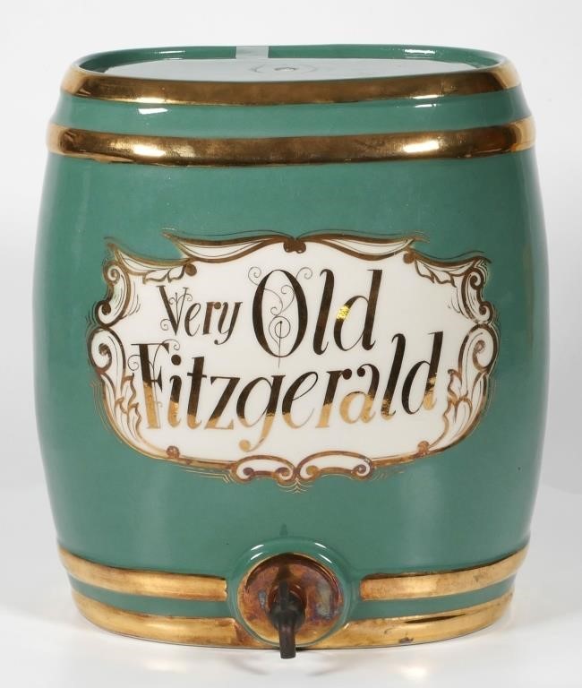 Appraisal: Porcelain back bar whiskey dispenser in the form of a