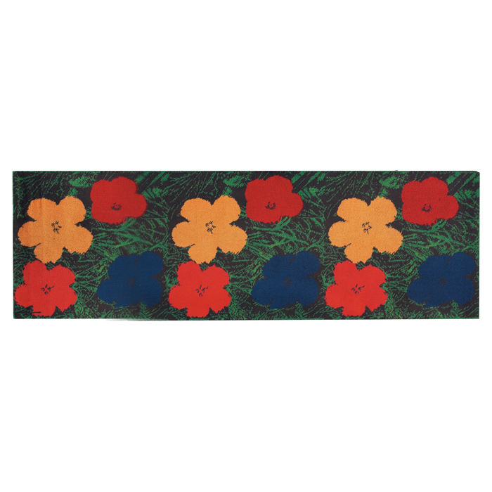 Appraisal: Andy Warhol ''Flowers'' runner by Ege Rya Denmark red and