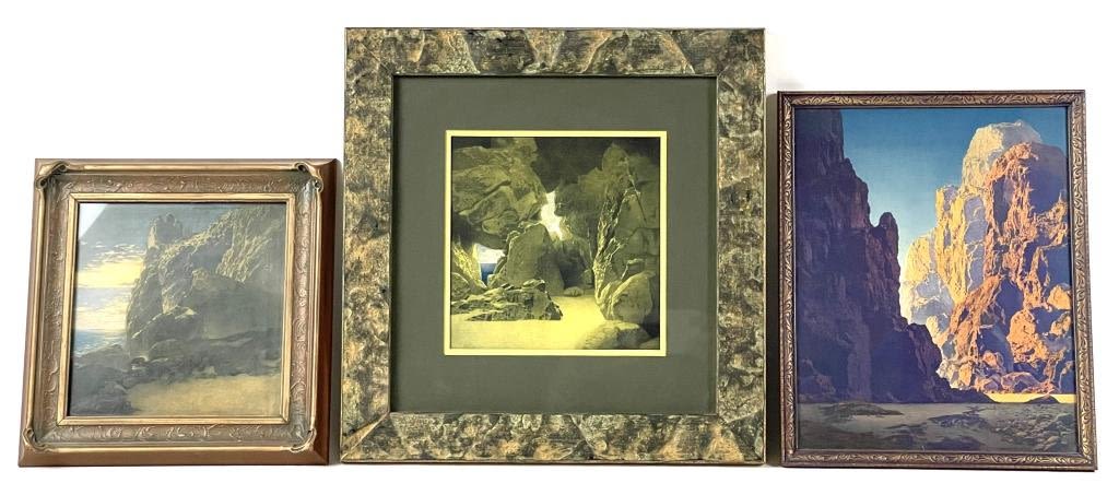 Appraisal: Antique Maxfield Parrish Prints CliffsFramed x