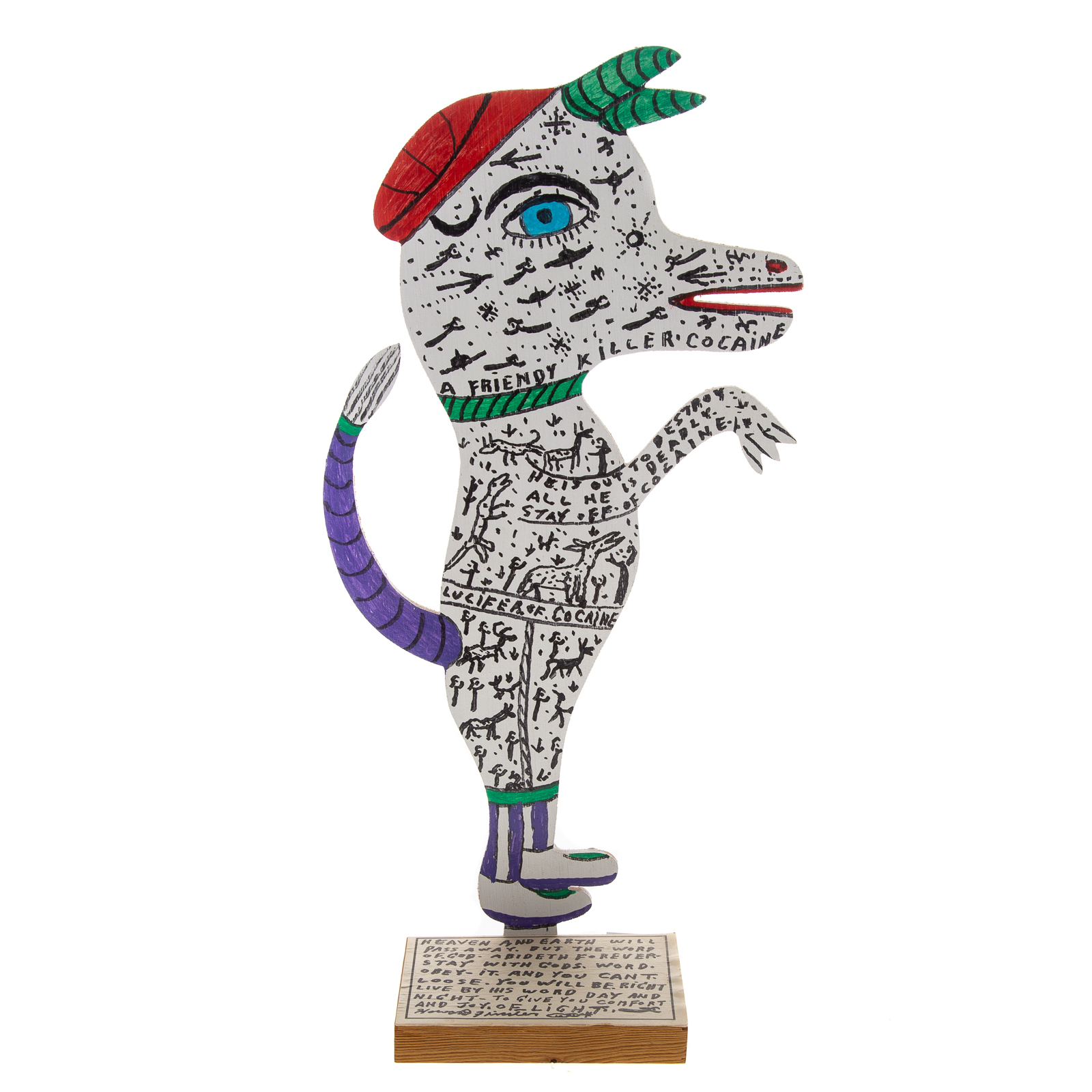 Appraisal: HOWARD FINSTER COCAINE BEAST PRIMITIVE SCULPTURE American - Paint and