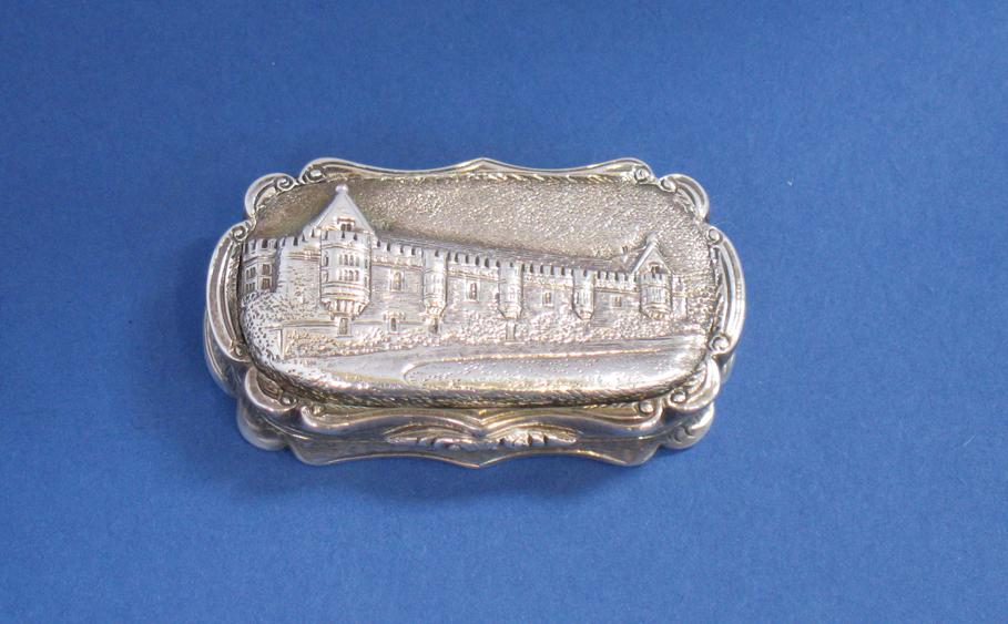 Appraisal: A VICTORIAN CASTLE TOP VINAIGRETTE of shaped oval form with