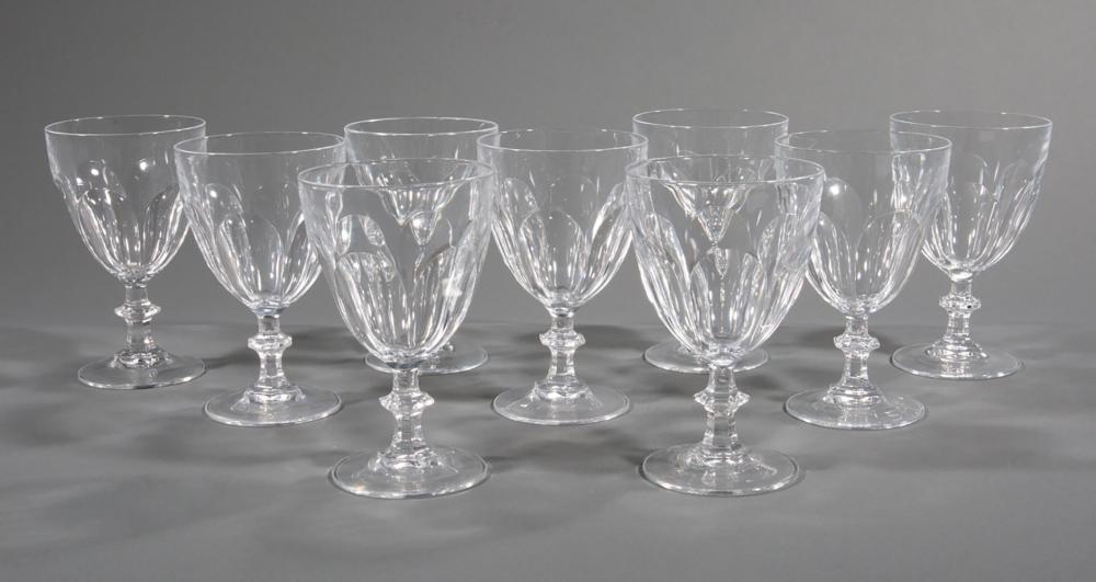 Appraisal: Ten Thumbprint Cut Crystal Water Goblets probably French h in