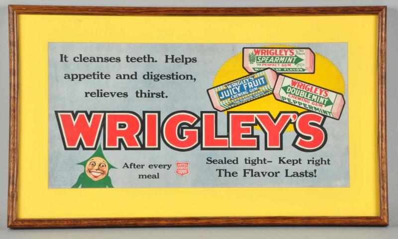 Appraisal: Wrigley's Gum Trolley Car Sign Description Matted and framed under