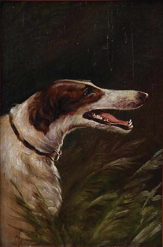 Appraisal: Continental school late th century RUSSIAN BORZOI PORTRAIT oil on