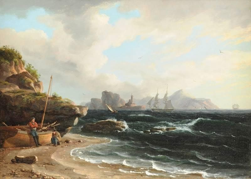 Appraisal: THOMAS BIRCH American - A PAINTING Coastal Scene THOMAS BIRCH