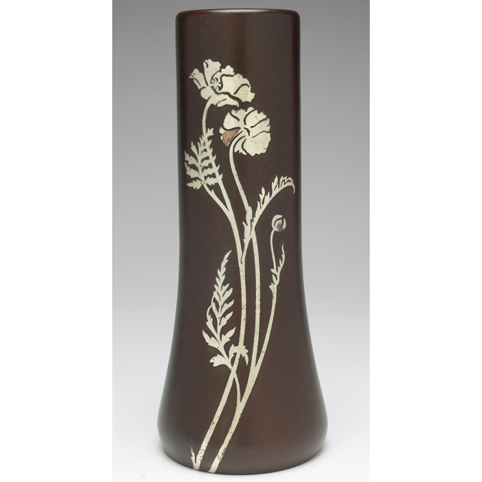 Appraisal: Fine Heintz vase large form in sterling on bronze applied