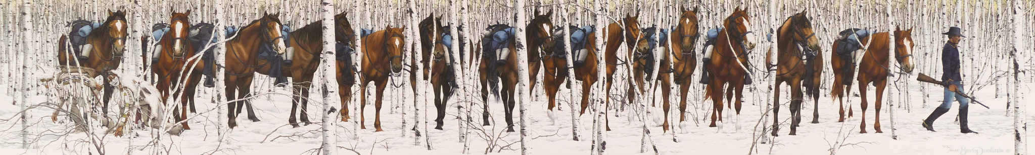 Appraisal: Bev Doolittle b California ''Two Indian Horses'' Signed Print ''x