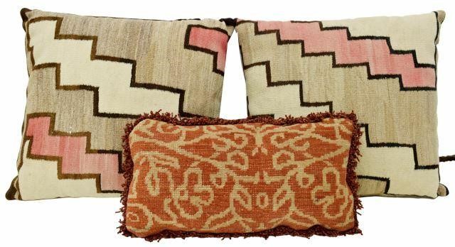 Appraisal: lot of Decorative throw pillows fashioned from Kilim rugs poly