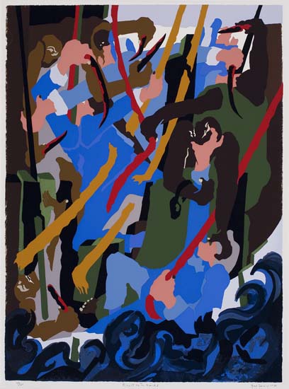 Appraisal: JACOB LAWRENCE - Revolt on the Amistad Color screenprint on