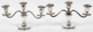 Appraisal: GORHAM CONVERTIBLE THREE-LIGHT STERLING CANDELABRA PAIR H W A pair