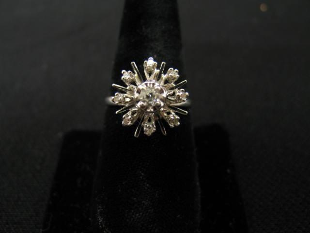 Appraisal: Diamond Ring floral cluster of diamonds totaling carat in k