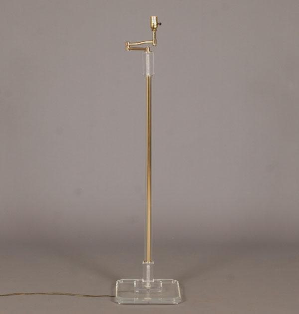 Appraisal: Modern lucite and brass bridge floor lamp H