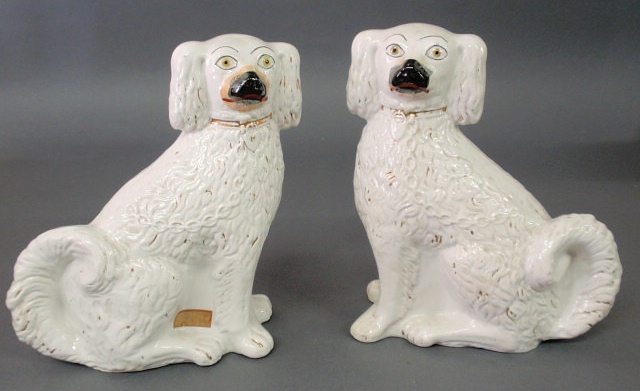 Appraisal: Pair of Staffordshire dogs late th c h x w