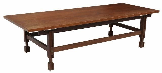 Appraisal: Italian mid-century modern teak coffee table c s having long