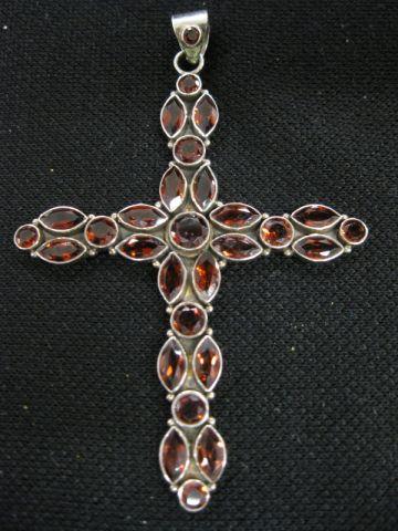 Appraisal: Garnet Cross marquise gems and round gems in sterling silver