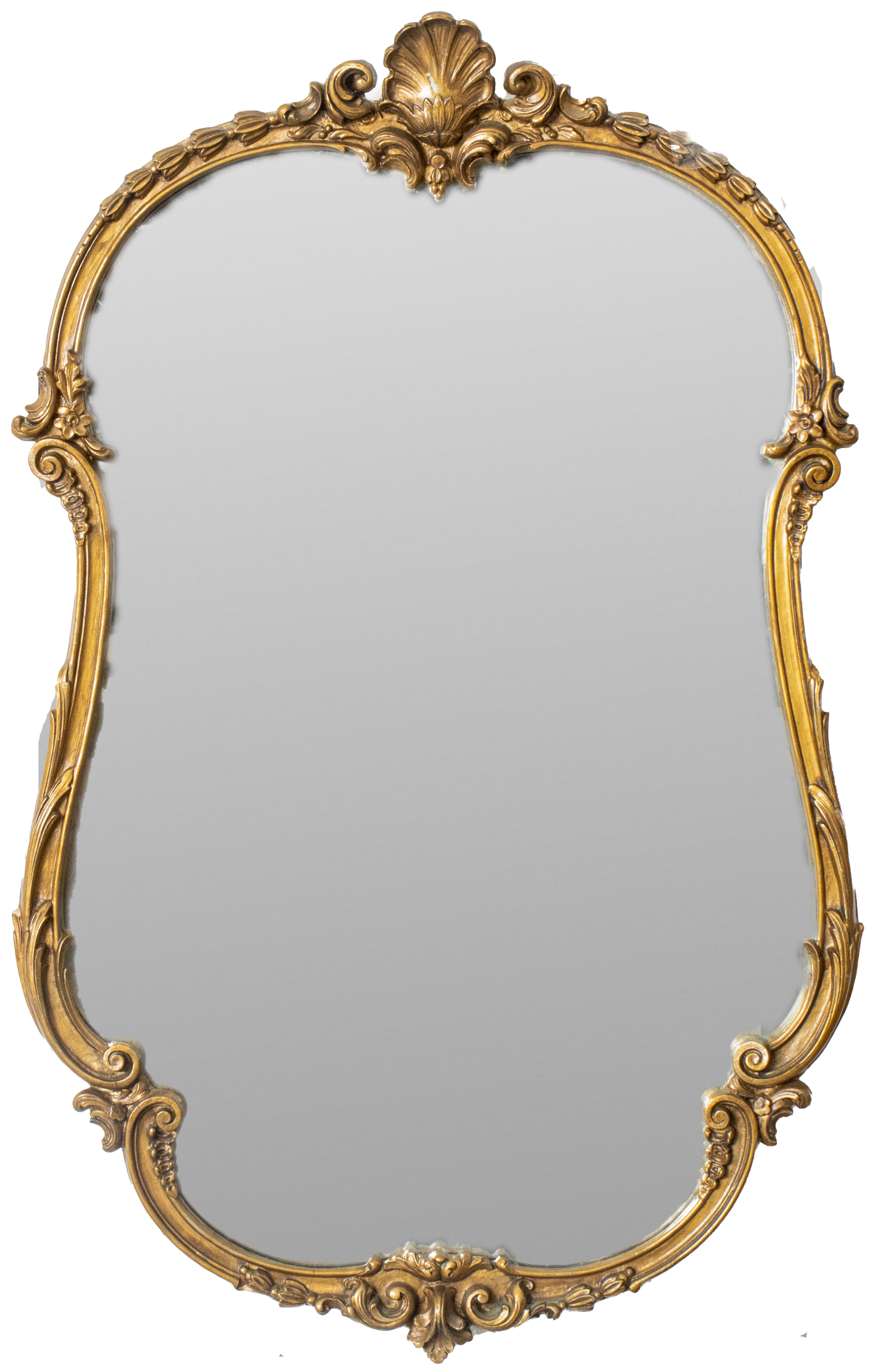 Appraisal: ROCOCO STYLE GILTWOOD MIRROR Rococo style giltwood mirror with scroll