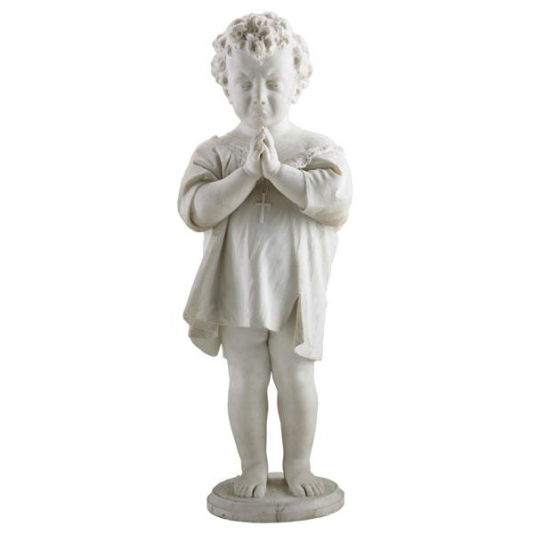 Appraisal: PIETRO GUARNERIO ITALIAN - Marble sculpture full length of boy