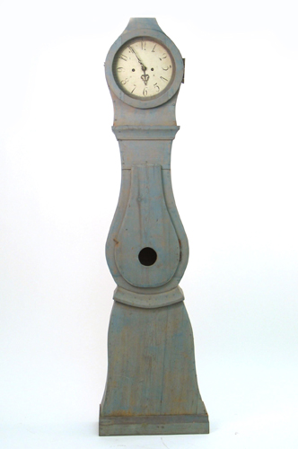 Appraisal: STAINED PINE TALL CASE FLOOR CLOCK French th century The