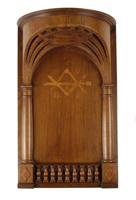 Appraisal: A French Masonic apprentice piece arch panel with a blind